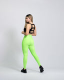 Legging mate deportivo control abdomen color verde limón