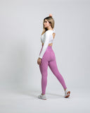 Legging mate deportivo control abdomen color rosa mora