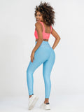 Legging control abdomen color azul celeste brillante