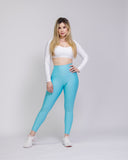 Legging mate deportivo control abdomen color azul bebé