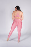 Legging brillante efecto cuero control abdomen color mora