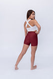 Short mate deportivo control abdomen color vinotinto