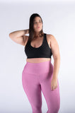 Legging mate deportivo control abdomen color rosa mora