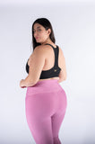 Legging mate deportivo control abdomen color rosa mora