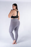 Legging mate jaspe deportivo control abdomen color mora negro