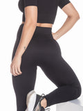 Legging seamless deportivo color negro control abdomen